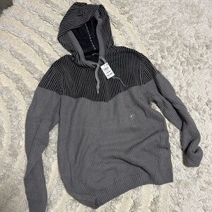 Men's Gray Striped Sweater